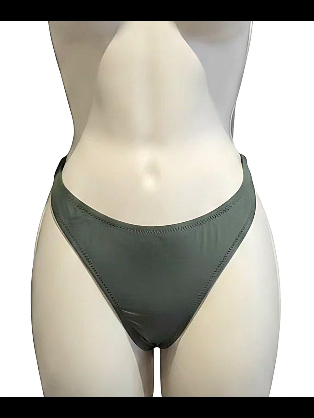 J. Crew High-Cut Bikini Bottom in Olive Green